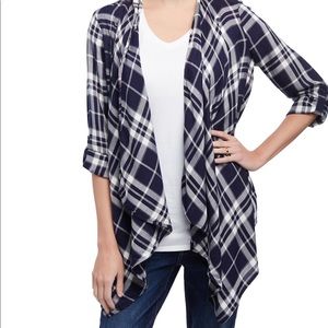 Motherhood Maternity Navy Plaid Wrap Nursing Top
